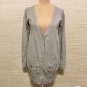 Zara Light Academia Tan Button Front Long Cardigan size Medium